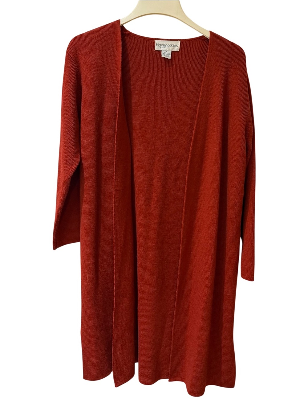 Bloomingdale’s  Rust Open-Front Long Cardigan size medium
